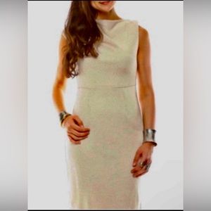 NWT XS Anthropologie Cap Sleeve Cream & Gold Knit Dress.